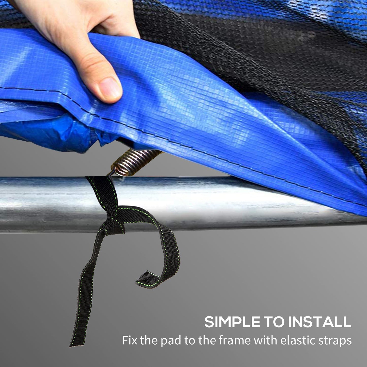 SPORTNOW 10FT Trampoline Spring Cover, Plastic Trampoline Pad Replacement with Elastic Cord, Waterproof, UV Resistant and Tear-Resistant, Multi-Colored