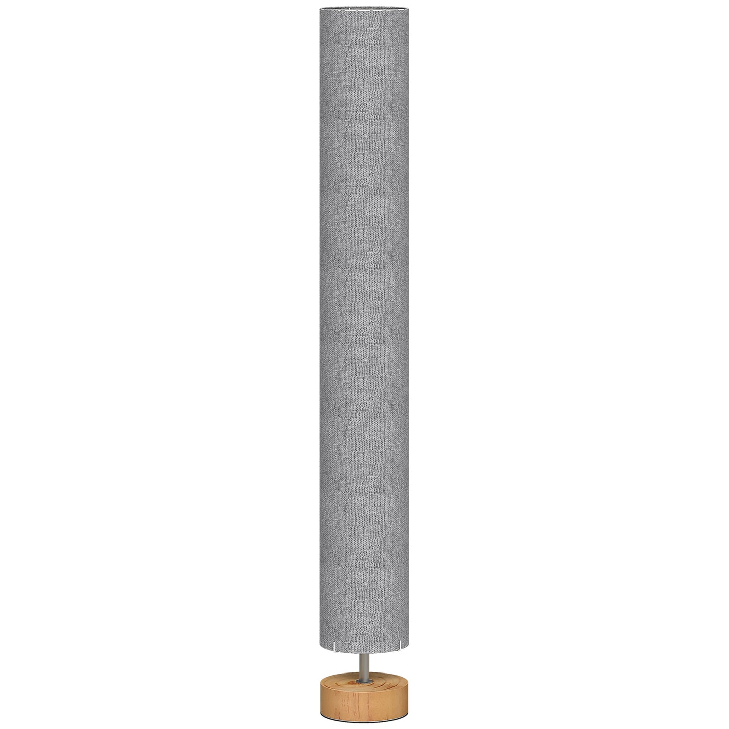 Photo of HOMCOM LED Floor Lamp for Living Room, 120cm Modern Standing Lamp with 3000K/4500K/6500K Colour Temperatures, Linen Shade and Wooden Base, Grey in Grey colour on a white background