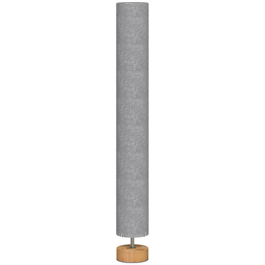 Photo of HOMCOM LED Floor Lamp for Living Room, 120cm Modern Standing Lamp with 3000K/4500K/6500K Colour Temperatures, Linen Shade and Wooden Base, Grey in Grey colour on a white background