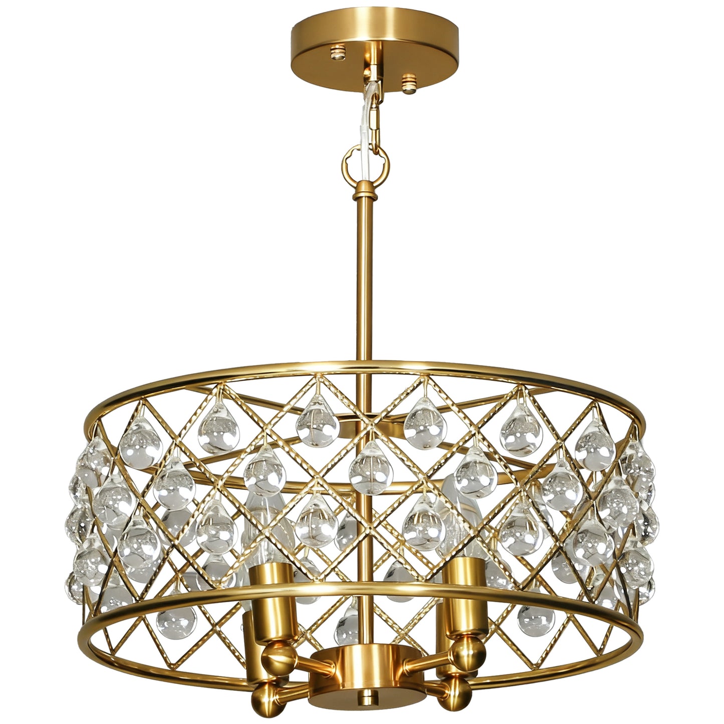 Photo of HOMCOM 51 Crystallite Four-Bulb Chandelier - Gold-Tone in Gold-Tone colour on a white background