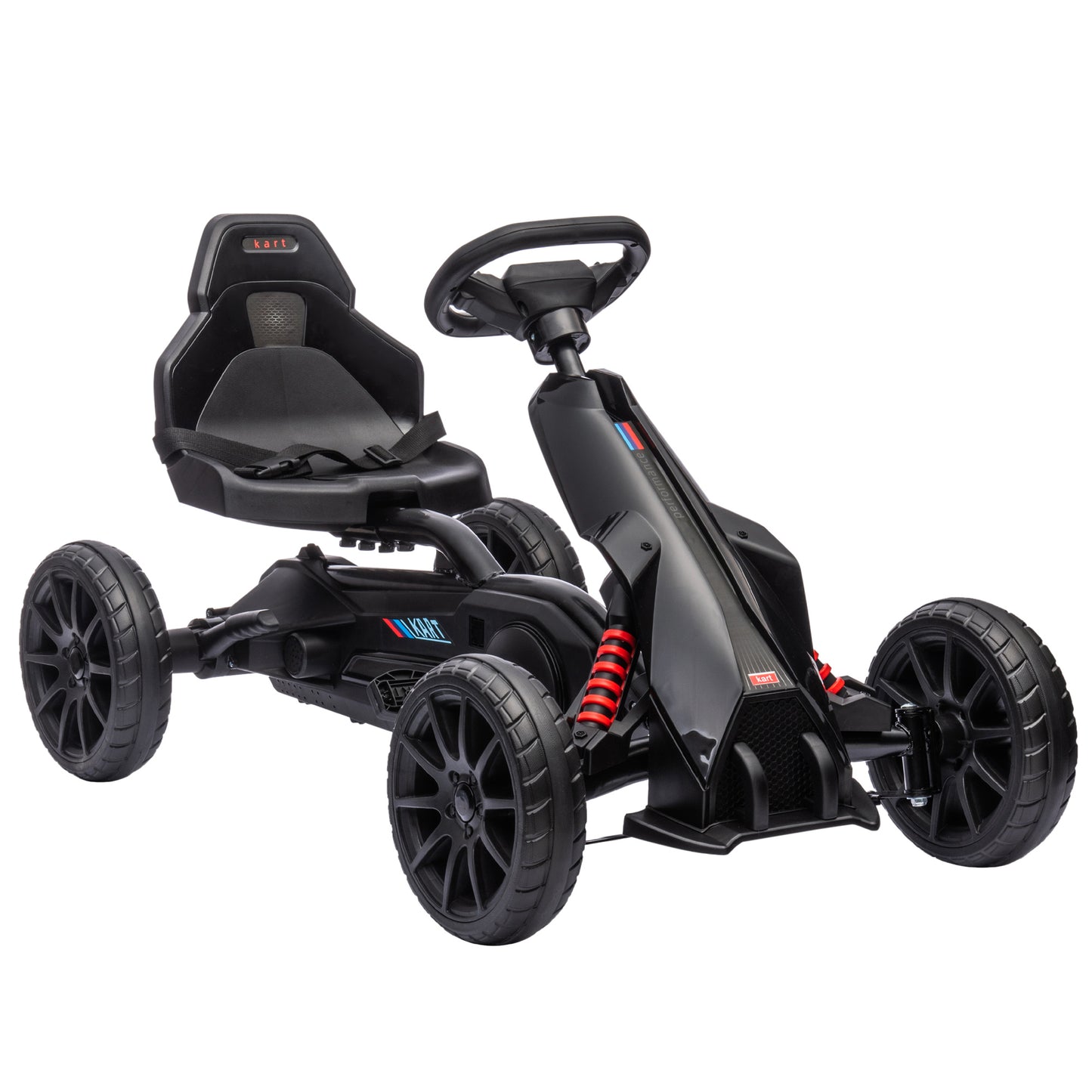 Photo of HOMCOM Kids Pedal Go Kart, with Adjustable Seat, EVA Wheels, Seat, Handbrake - Black in Black colour on a white background
