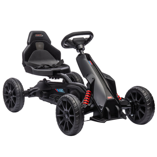 Photo of HOMCOM Kids Pedal Go Kart, with Adjustable Seat, EVA Wheels, Seat, Handbrake - Black in Black colour on a white background