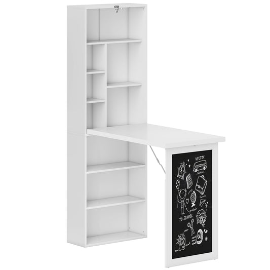 Photo of HOMCOM 3-in-1 Fold-Out Work Desk - White in White colour on a white background