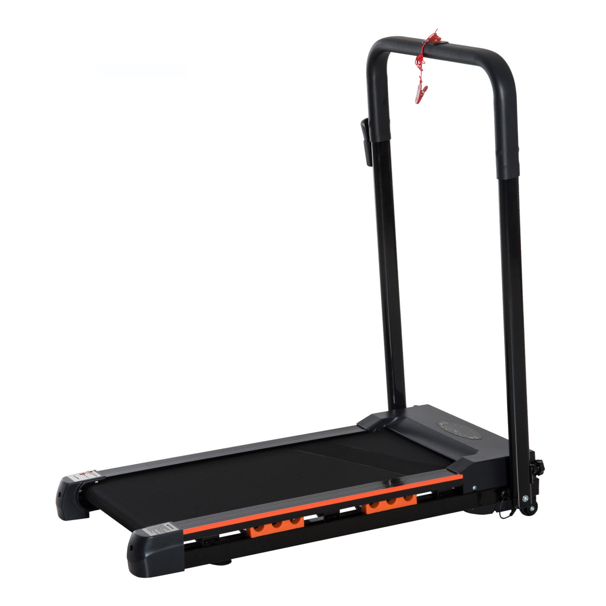 Photo of HOMCOM Steel Folding Motorized Home Treadmill w/ LCD Monitor Black in Black colour on a white background