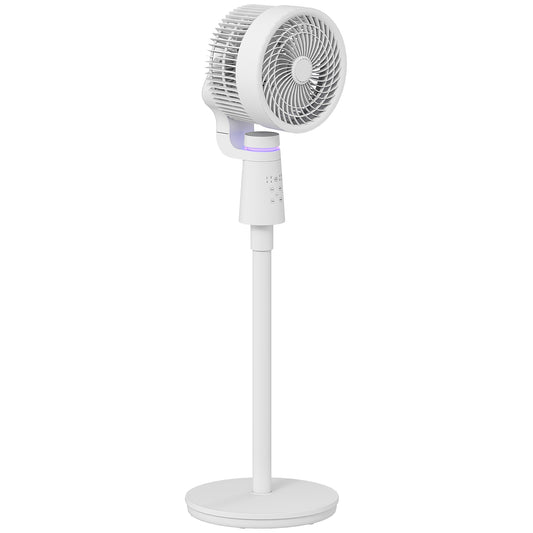 Photo of HOMCOM Pedestal Air Circulation Fan with Oscillating, Light Off, White in White colour on a white background