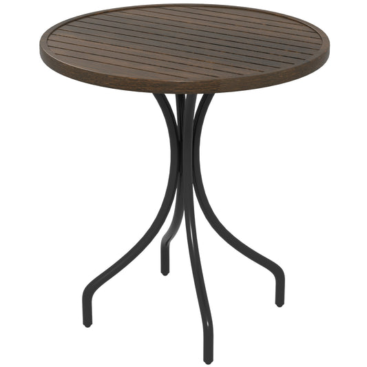 Photo of Outsunny Φ66cm Galvanised Steel Garden Table - Brown in Brown colour on a white background