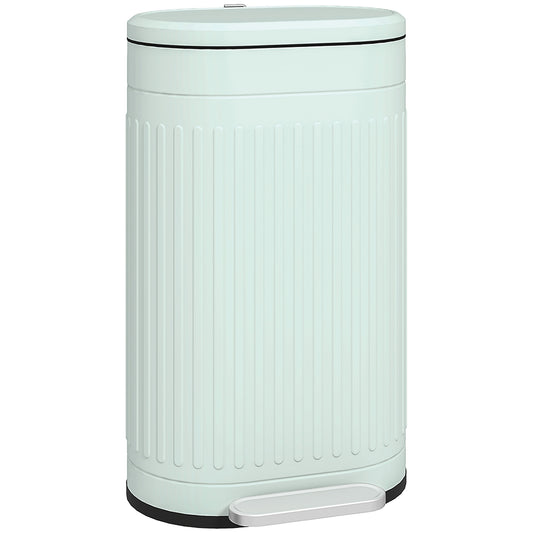 Photo of HOMCOM 30L Metal Kitchen Bin, with Soft-Close Lid - Light Green in Green colour on a white background