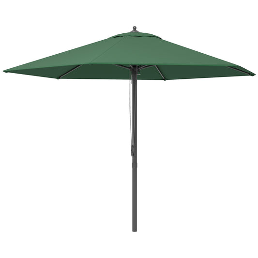Photo of Outsunny 2.8m Garden Parasol Umbrella, Round Outdoor Market Table Umbrella Sun Shade Canopy, Green in Green colour on a white background