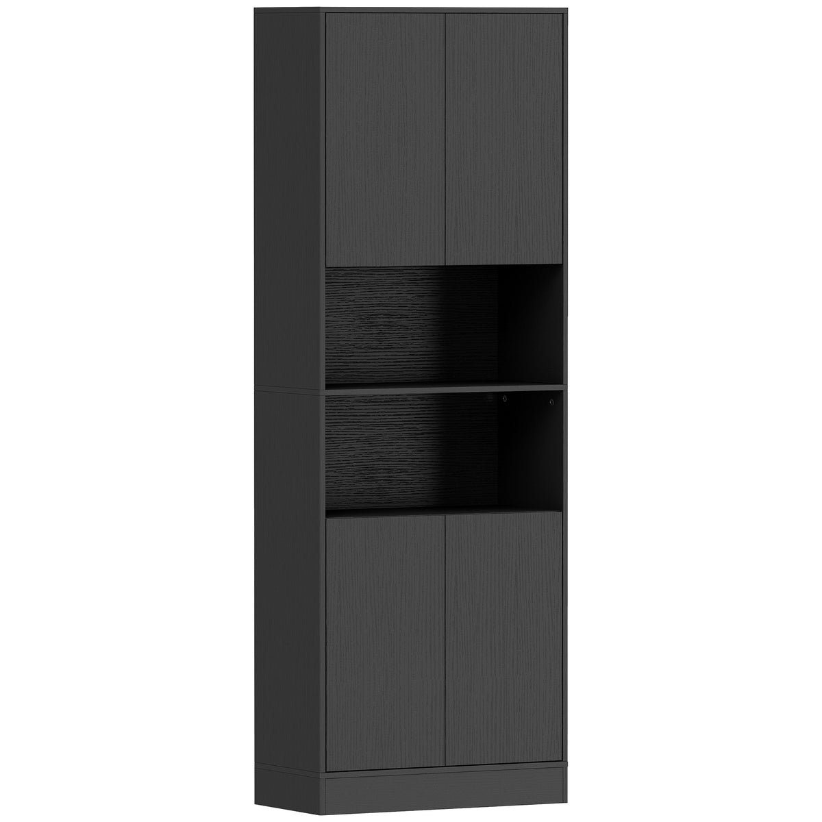 Photo of HOMCOM 170 cm Kitchen Pantry Cabinet, Freestanding Storage Cabinet with Soft-Close Hinges, Black Wood Effect in Effect colour on a white background