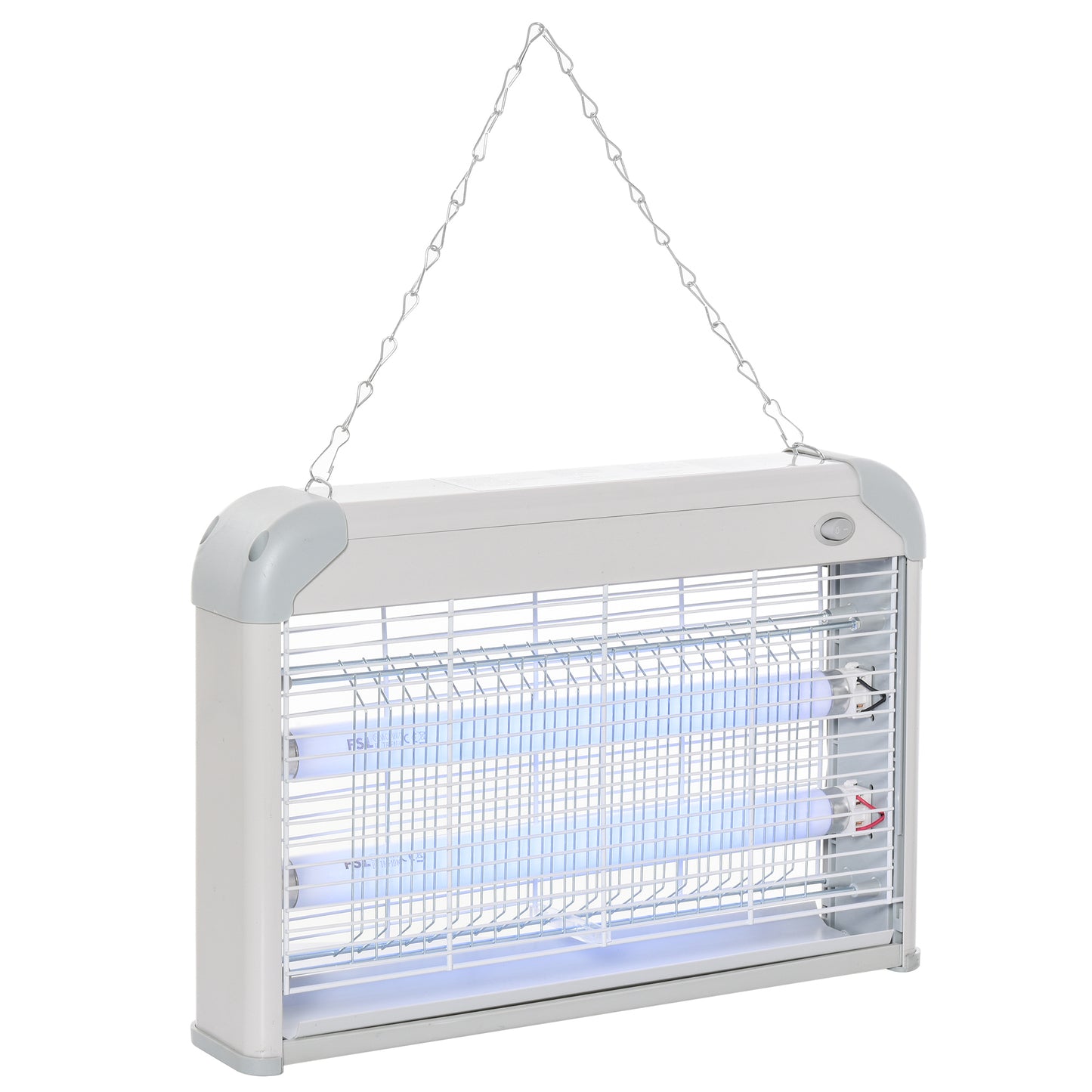 Photo of Outsunny Electric Fly Zapper, 20W Electric Fly Killer, Wall Hanging Bug Zapper Indoor & Outdoor Attracting Insect Mosquito Killer, Grey in Grey colour on a white background
