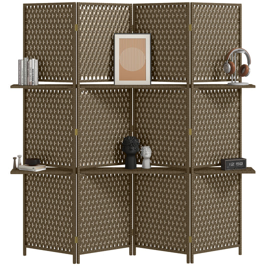Photo of HOMCOM Wave Fibre Freestanding Folding Privacy Screen Panels, Room Divider, Grey in Grey colour on a white background