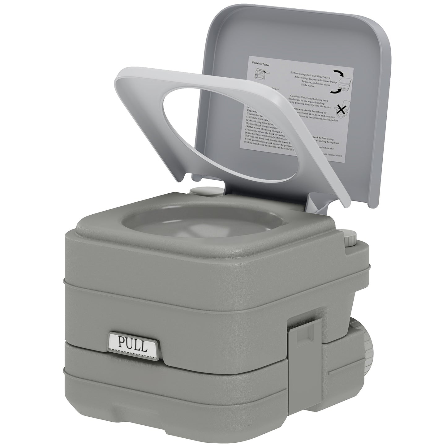 Photo of HOMCOM 10L Plastic Portable Toilet - Grey in Grey colour on a white background