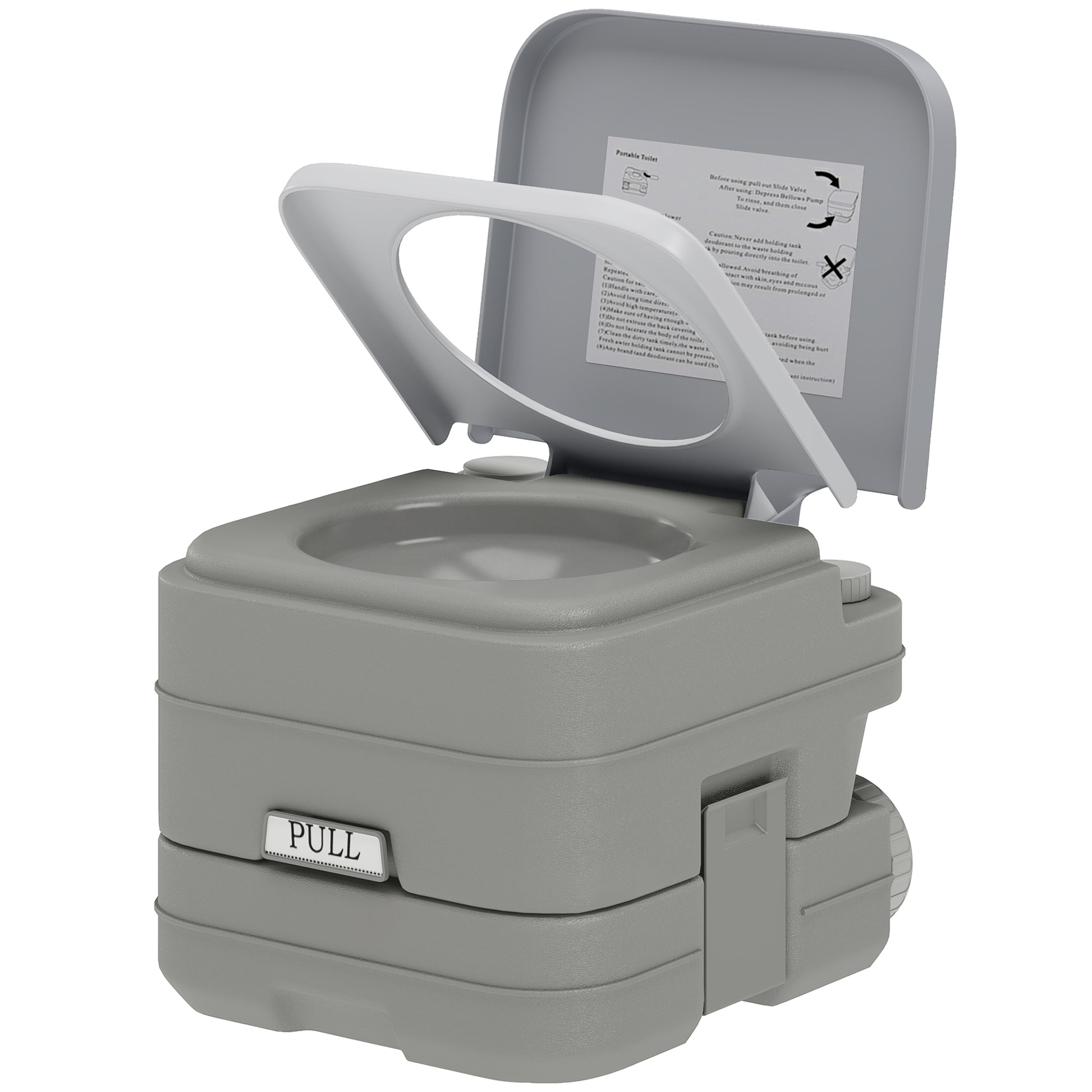 Photo of HOMCOM 10L Plastic Portable Toilet - Grey in Grey colour on a white background