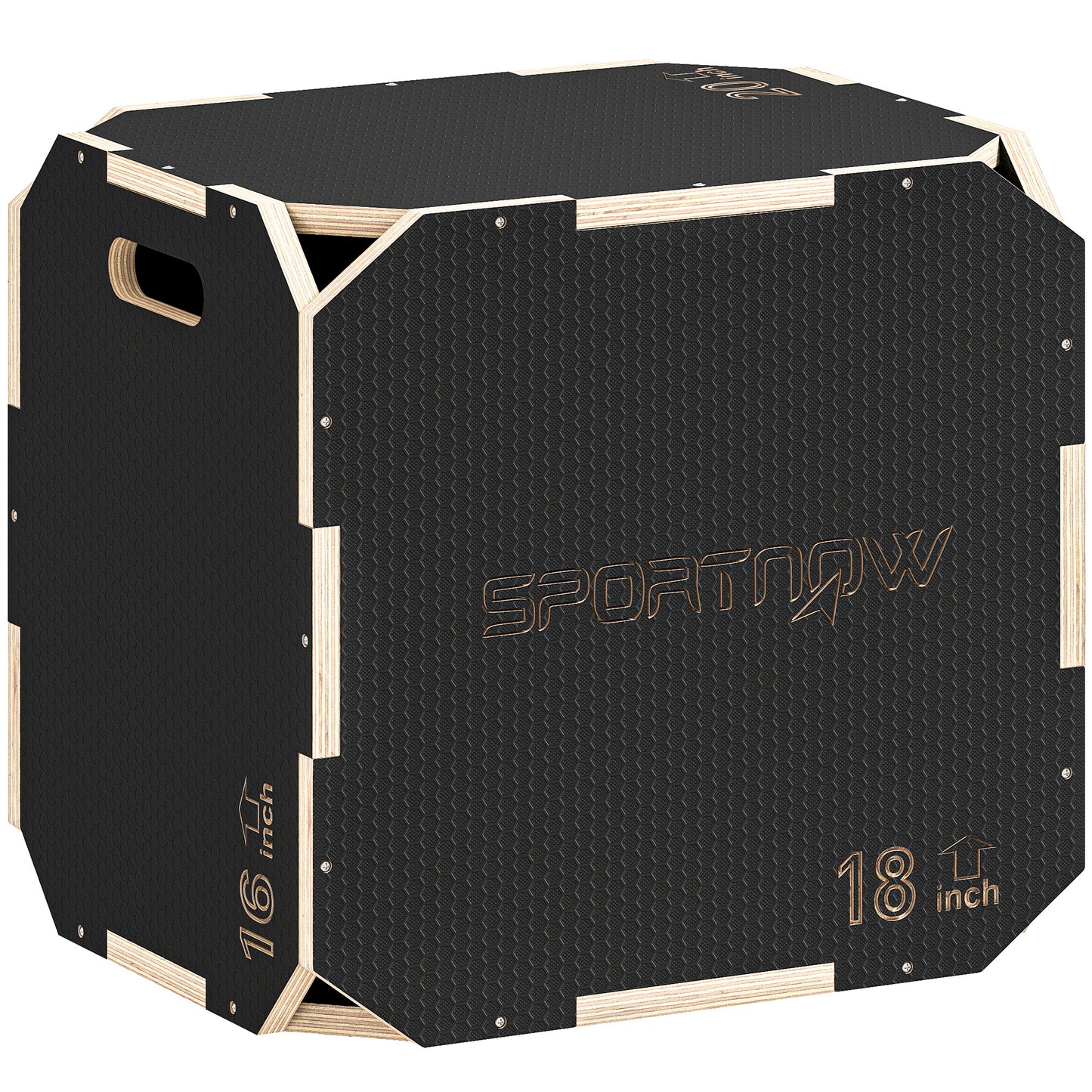 Photo of SPORTNOW Non-Slip Plyo Box, Corner-free Wooden Jump Box, 41 x 51 x 48 cm in cm colour on a white background