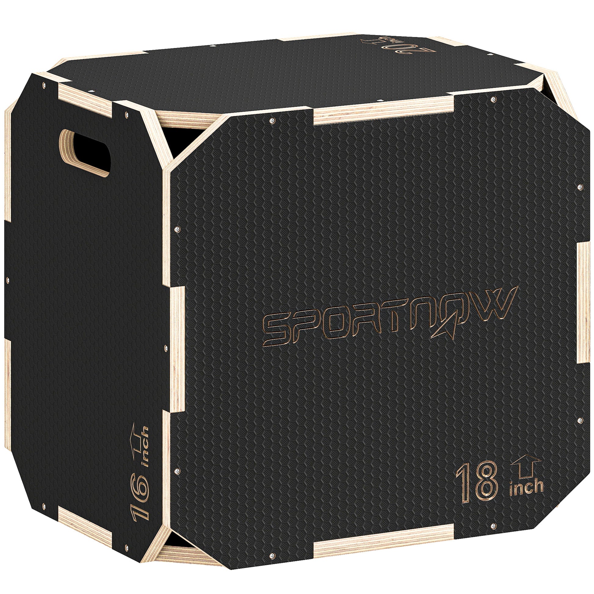 Photo of SPORTNOW Non-Slip Plyo Box, Corner-free Wooden Jump Box, 41 x 51 x 48 cm in cm colour on a white background
