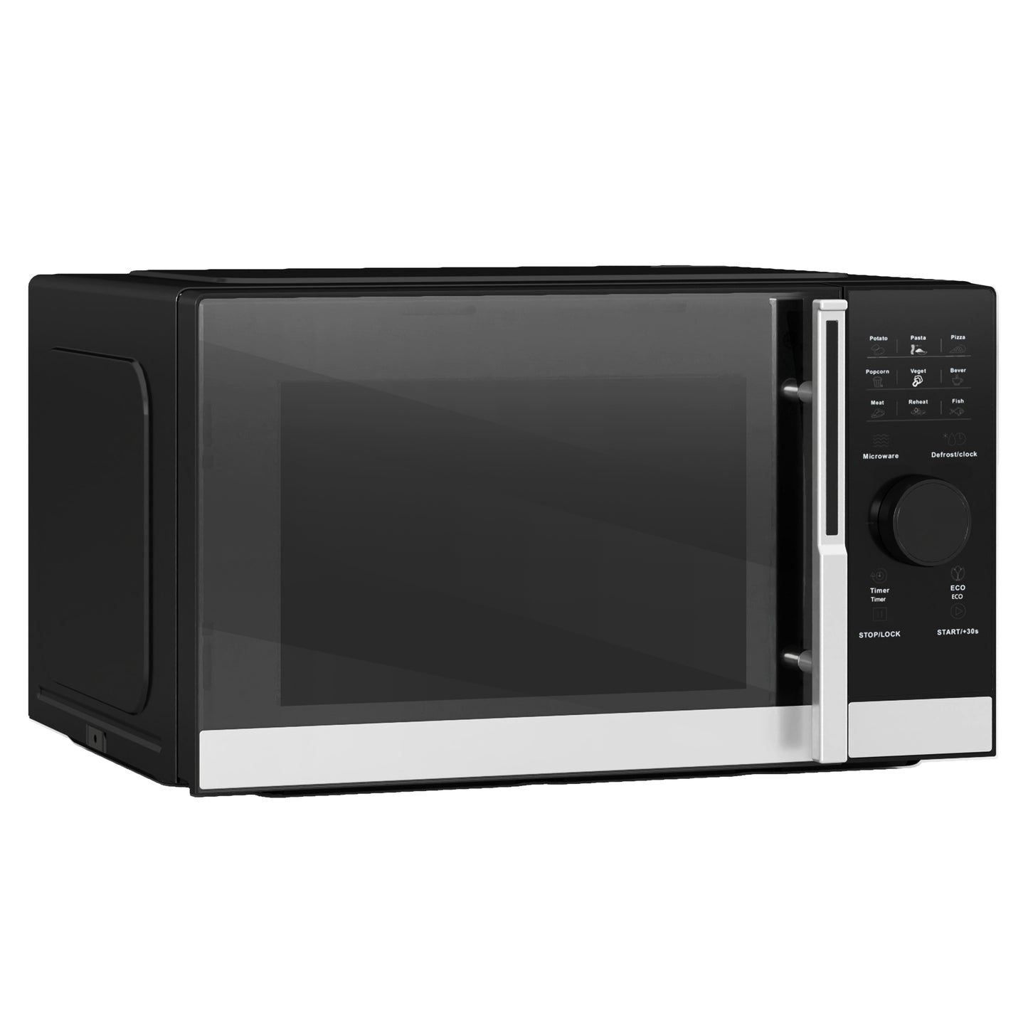 Photo of HOMCOM 23L 800W Microwave Oven, Digital Solo Microwave with 10 Power Levels, Automatic Defrost, 8 Auto Cook Menus, 60 Minutes Timer, Clock, Easy Clean, Small Black Microwave in Microwave colour on a white background