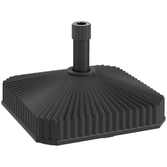 Photo of Outsunny Patio Umbrella Stand, Heavy Duty Outdoor Parasol Base, Sand/Water Filled, Black in Black colour on a white background