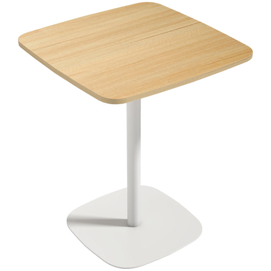 Photo of HOMCOM Small Dining Table, 60 cm Square Kitchen Table with Wood-veneer Top and Steel Base - Natural Wood Finish in Finish colour on a white background