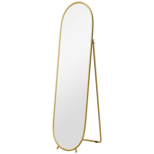 Photo of HOMCOM Two-Way Curved Full Length Mirror - Gold Tone in Tone colour on a white background
