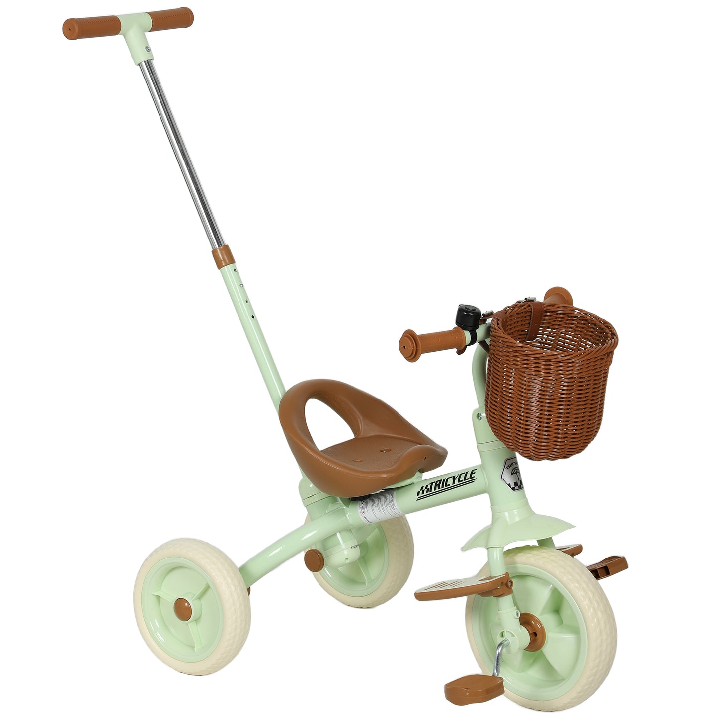 Photo of AIYAPLAY 2-In-1 Toddler Trike for 2-5 Years Old, 3 Wheel Bike with Adjustable Parent Handle, Basket for Boys and Girls, Green in Green colour on a white background