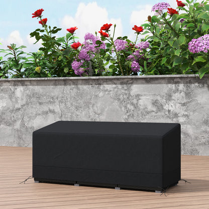 Outsunny black rectangular patio furniture cover with corner tie-downs
