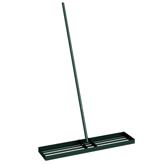 Photo of Outsunny Lawn Levelling Rake, 113 x 26 cm Lawn Leveller Lute with 169 cm Handle for Grass Soil Sand Yard Golf Course in Course colour on a white background