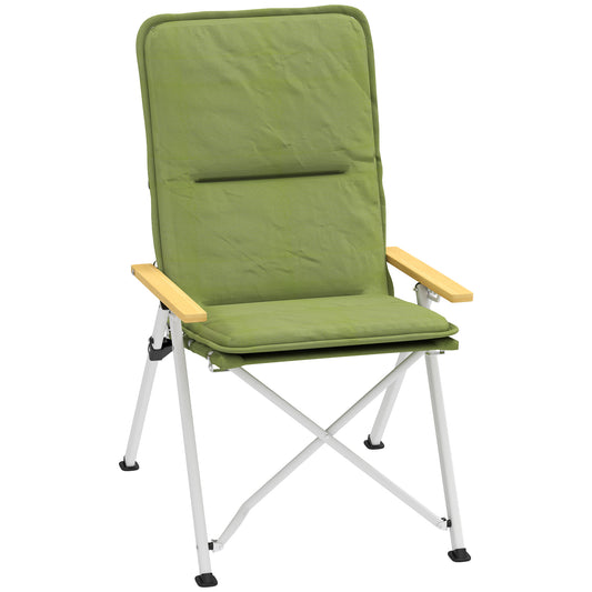 Photo of Outsunny Portable Padded Camping Chair, with Bag - Green in Green colour on a white background