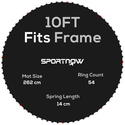 Photo of SPORTNOW Trampoline Replacement Mat with Spring Pull Tool, 54 V-Hooks, for 10ft Trampoline using 14cm Springs, Black in Black colour on a white background