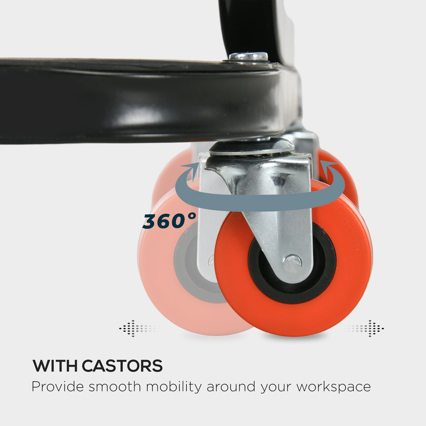HOMCOM Workshop Stool, Rolling Machine Stool with 360° Swivel, Padded Seat, Tool Tray, Red