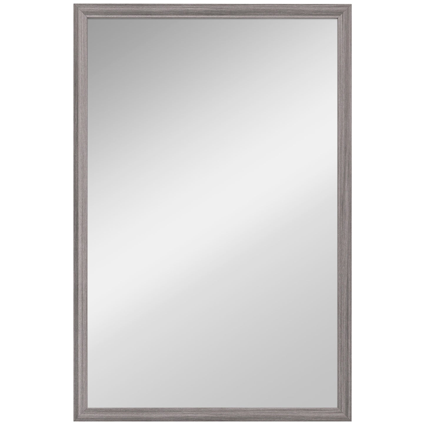 Photo of HOMCOM Wall Bathroom Mirror, 40 x 60 cm Wall-Mounted Mirror for Living Room, Bedroom, Hallway, Grey in Grey colour on a white background