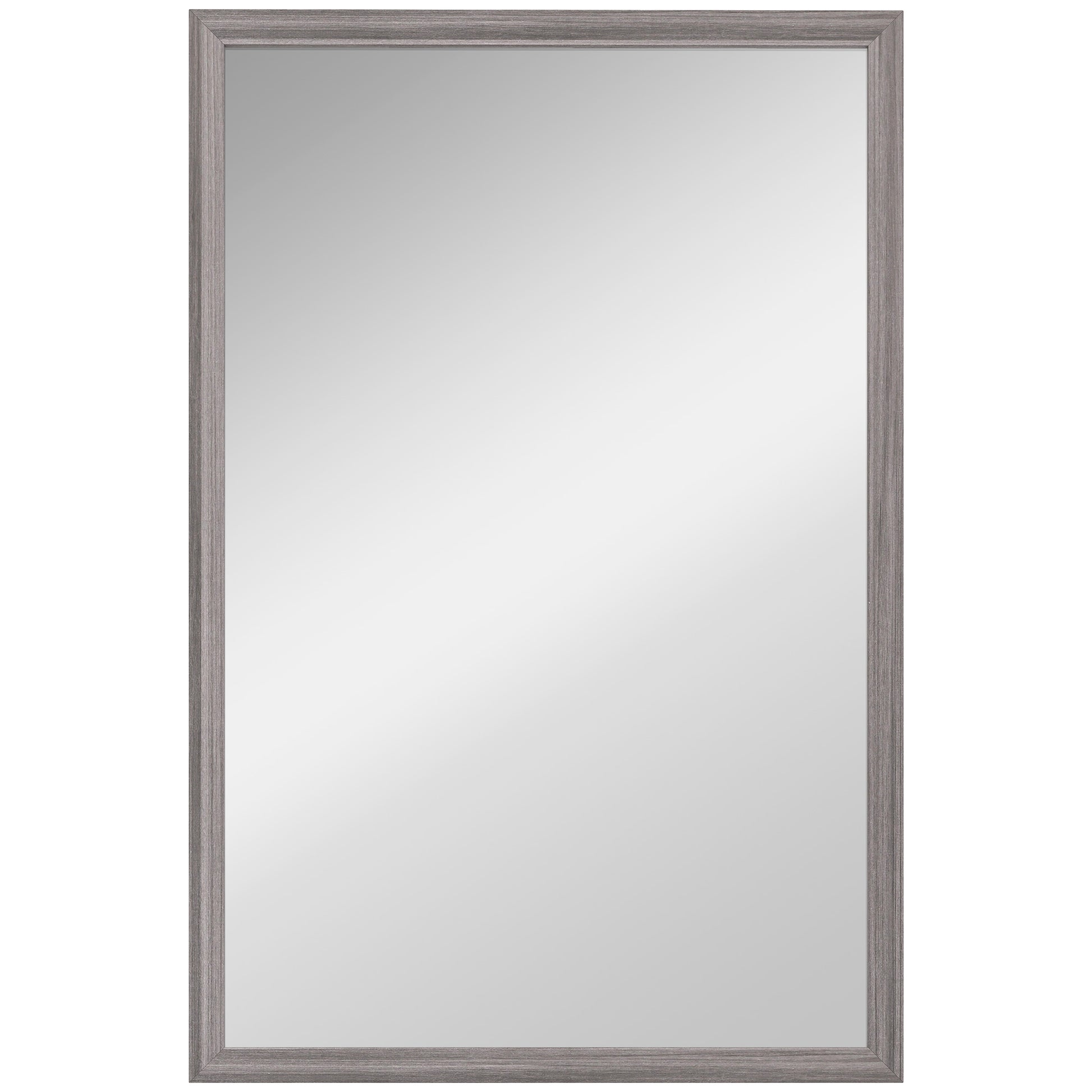 Photo of HOMCOM Wall Bathroom Mirror, 40 x 60 cm Wall-Mounted Mirror for Living Room, Bedroom, Hallway, Grey in Grey colour on a white background