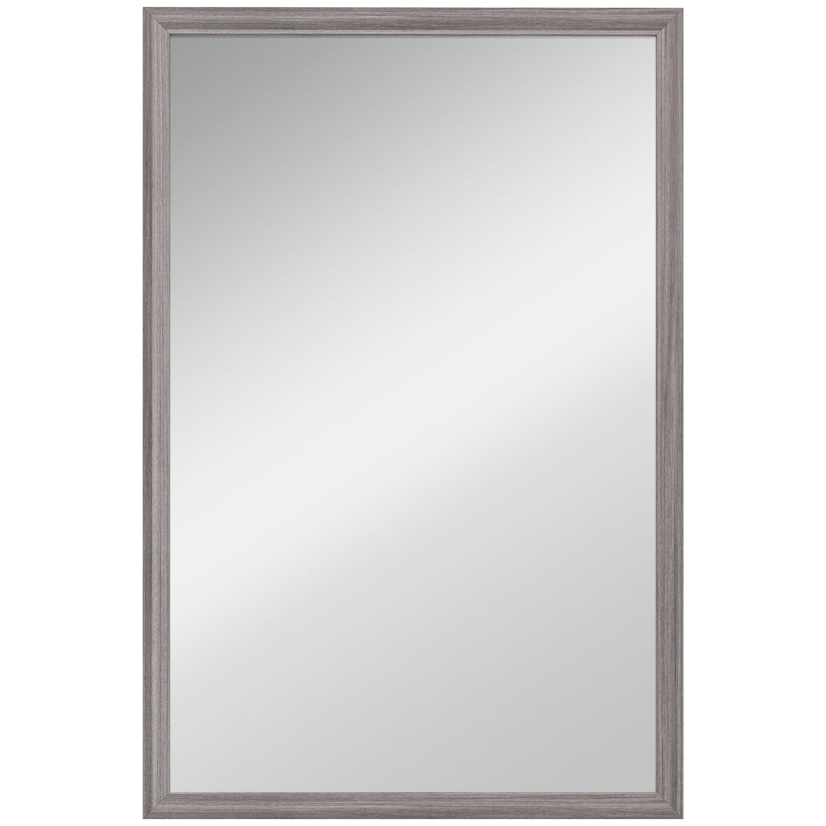 Photo of HOMCOM Wall Bathroom Mirror, 40 x 60 cm Wall-Mounted Mirror for Living Room, Bedroom, Hallway, Grey in Grey colour on a white background