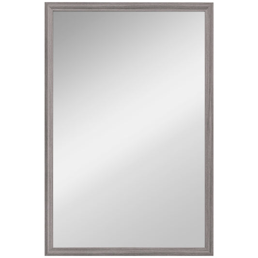 Photo of HOMCOM Wall Bathroom Mirror, 40 x 60 cm Wall-Mounted Mirror for Living Room, Bedroom, Hallway, Grey in Grey colour on a white background