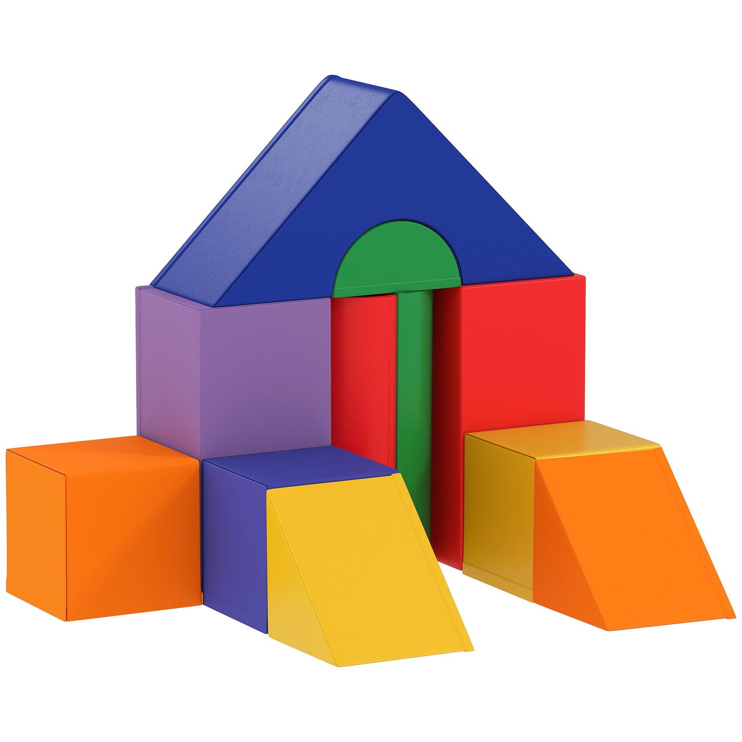 Photo of HOMCOM 11-Piece Kids Soft Play Set, Foam Block, Toys for Climbing, Crawling, Multicoloured in Multicoloured colour on a white background