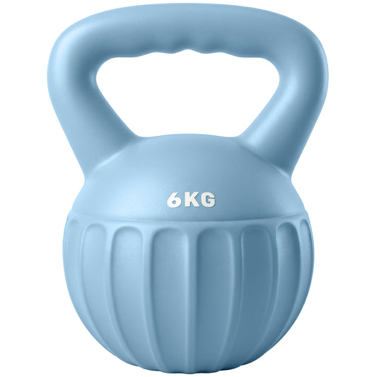 Photo of SPORTNOW Kettlebell for Strength Training Kettle Bell with Non-Slip Handle 6 kg Blue in Blue colour on a white background