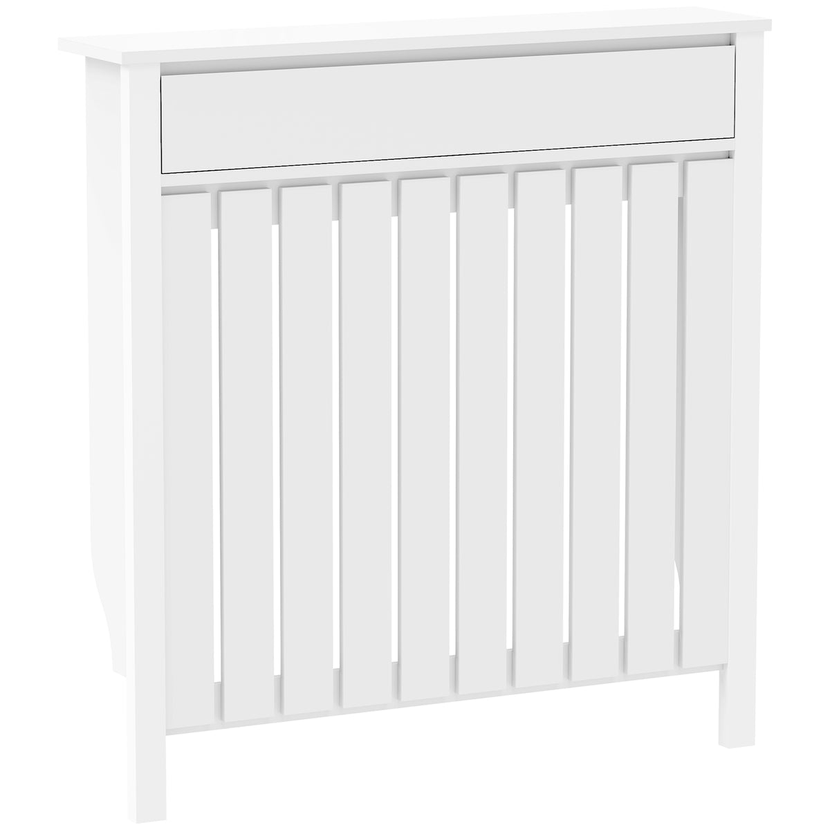 Photo of HOMCOM 93 x 88.5cm Rustic-Look Radiator Cover - White in White colour on a white background