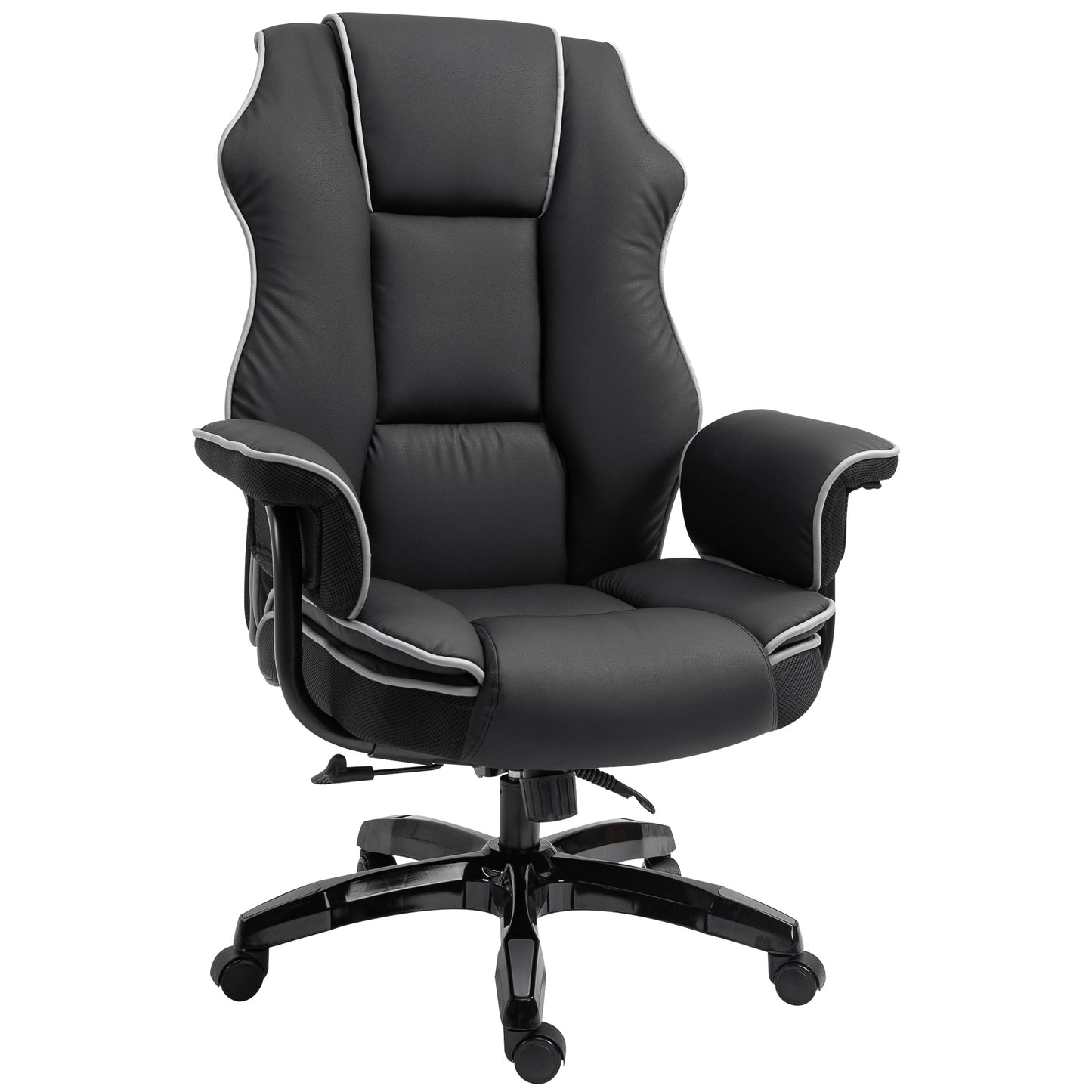 Photo of Vinsetto Faux Leather Executive Office Chair, with Contrast Piping - Black/White in Black/White colour on a white background