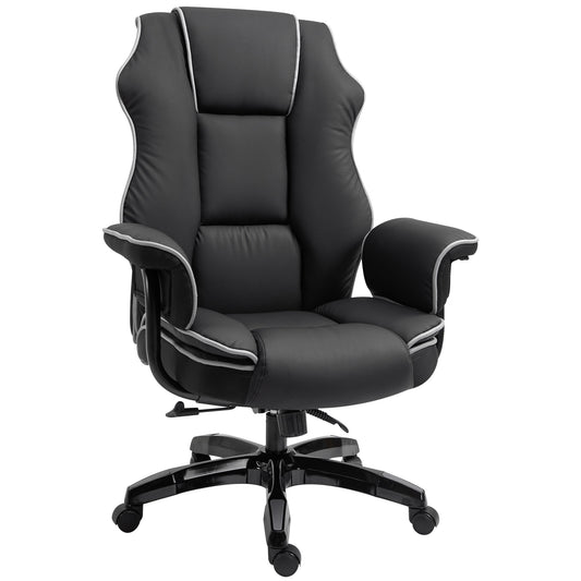 Photo of Vinsetto Faux Leather Executive Office Chair, with Contrast Piping - Black/White in Black/White colour on a white background