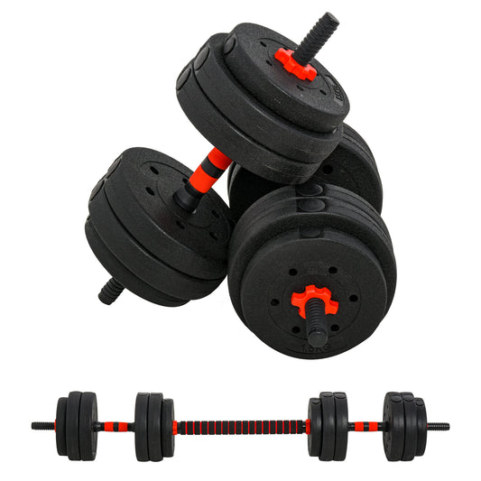 Photo of HOMCOM 25kg 2 IN 1 Adjustable Dumbbells Weight Set, Dumbbell Hand Weight Barbell for Body Fitness, Lifting Training for Home, Office, Gym, Black in Black colour on a white background