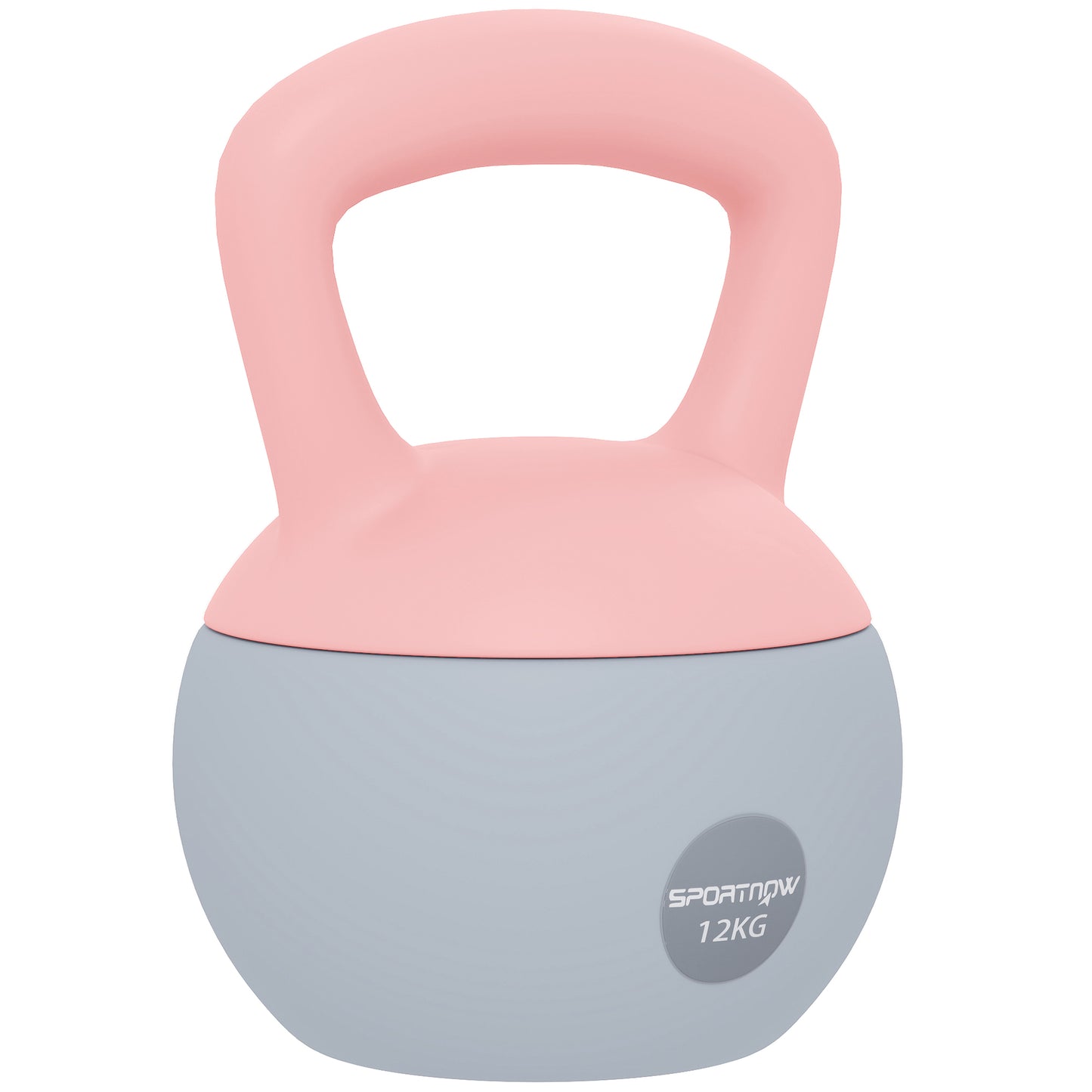 Photo of SPORTNOW 12KG Soft Kettlebell, Kettlebell with Non-Slip Handle for Home Gym, Weight Lifting, Strength Training, Pink/Grey in Pink/Grey colour on a white background