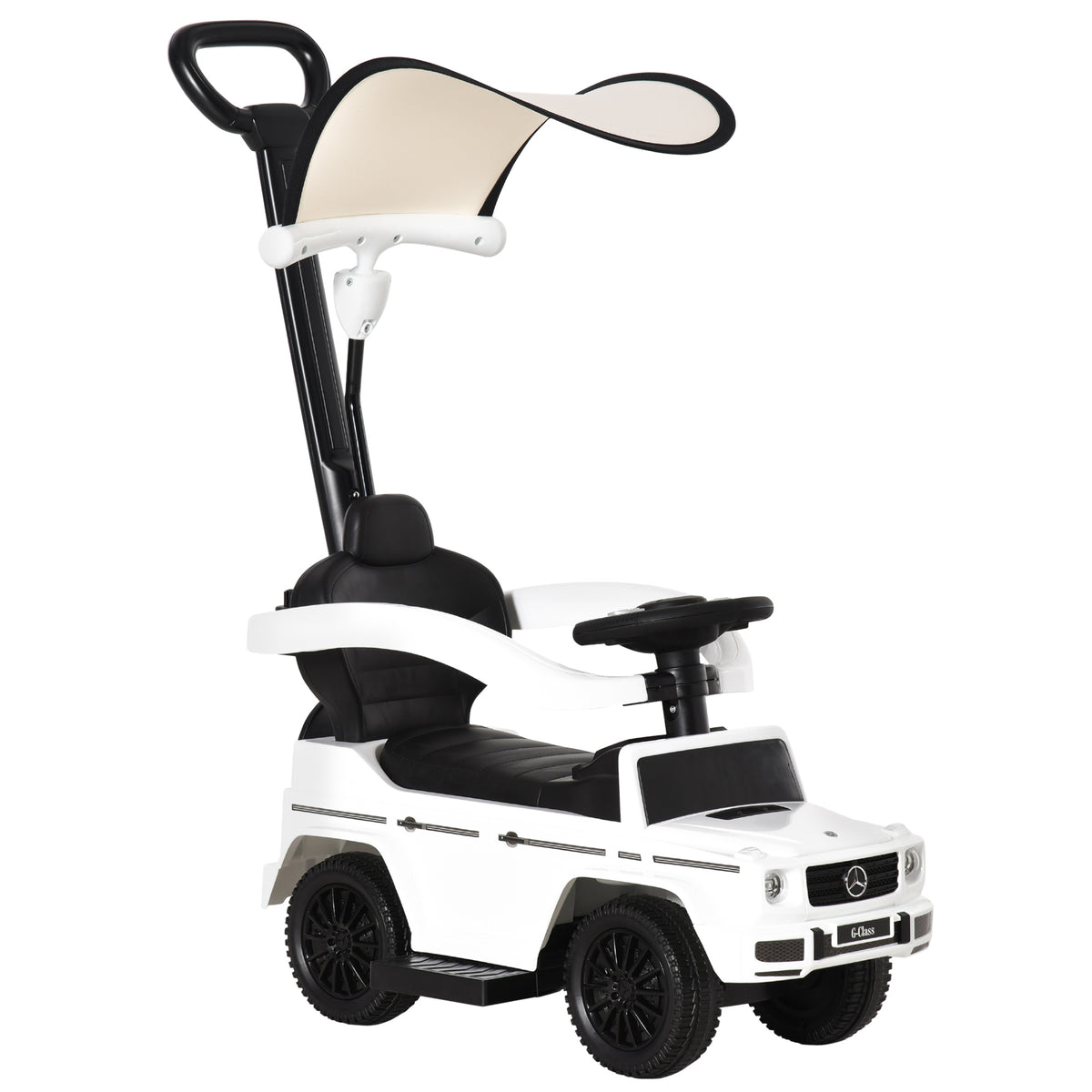 Photo of HOMCOM 3 in 1 Kids Children Ride on Push Car Toddler Sliding Car G350 Licensed Walker Foot to Floor Slider Push-Along with Horn Steering Wheel NO POWER Manual, White in White colour on a white background