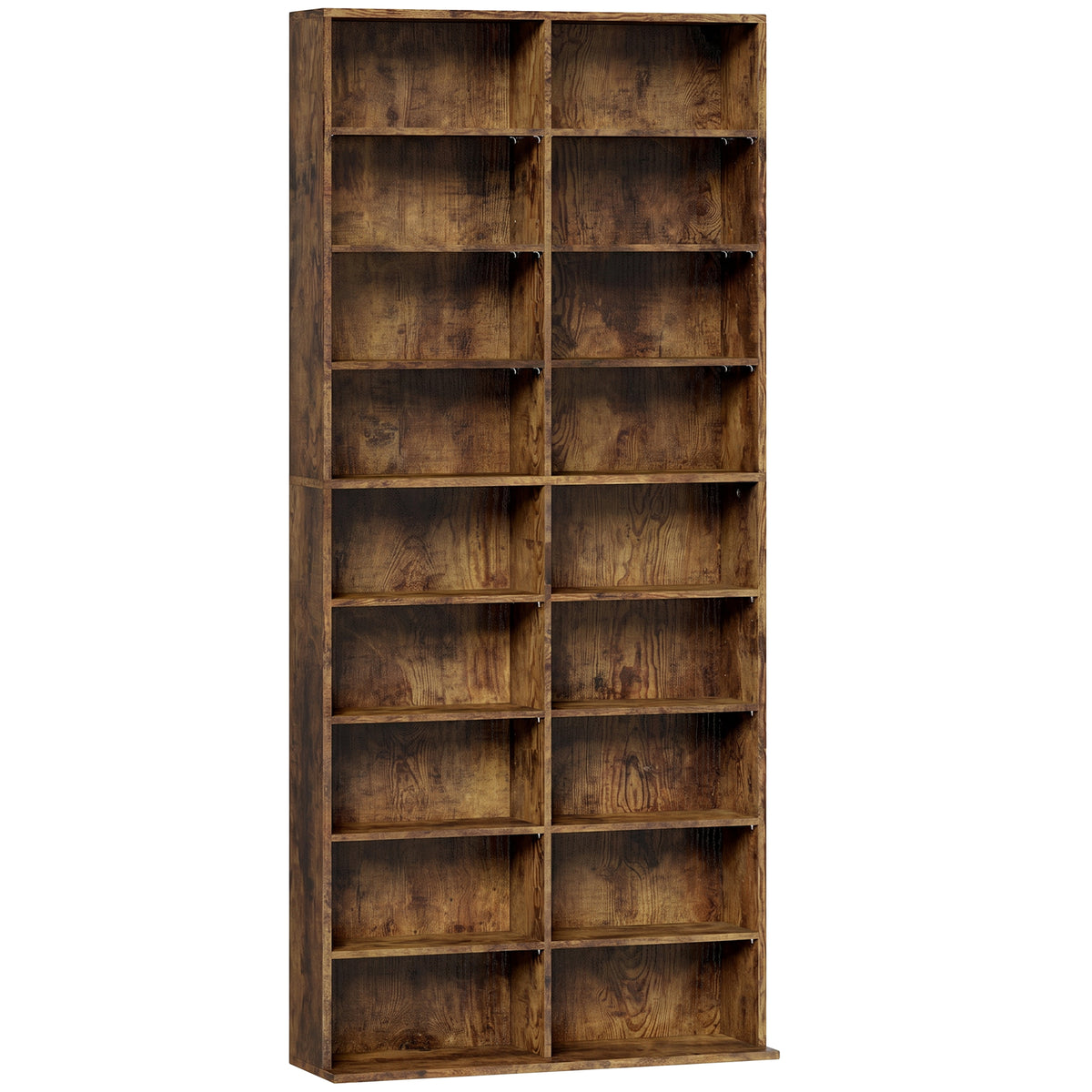 Photo of HOMCOM 640 CD Storage Tower - Rustic Brown in Brown colour on a white background