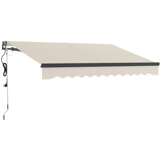 Photo of Outsunny 2.5 x 3m Electric/Manual Awning, with Remote - Beige in Beige colour on a white background