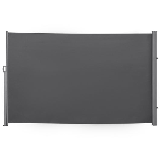 Photo of Outsunny Retractable Sun Side Awning Screen Fence Patio Garden Wall Balcony Screening Panel Outdoor Blind Privacy Divider (3x1.8M, Grey) in Grey) colour on a white background