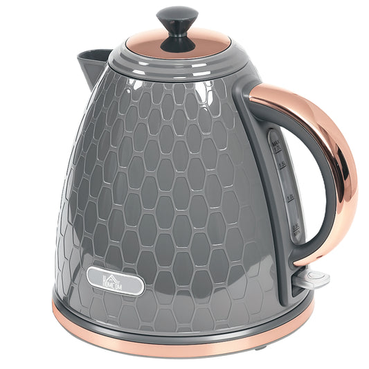 Photo of HOMCOM 3kW Rapid Boil Honeycomb Kettle - Grey in Grey colour on a white background