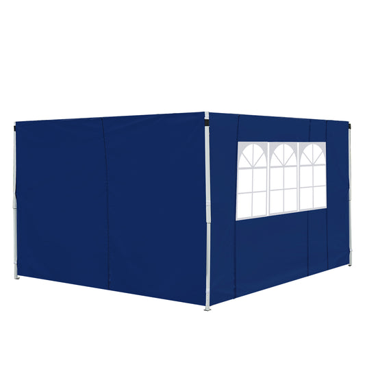 Photo of Outsunny 3 Meters Gazebo Replaceable Exchangeable Side Panel Wall Panels Walls With Window, Blue in Blue colour on a white background
