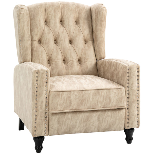Photo of HOMCOM Chesterfield-Style Reclining Armchair - Beige in Beige colour on a white background
