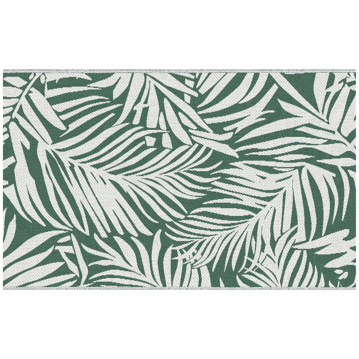 Photo of Outsunny Outdoor Rug Reversible Mat Plastic Straw Rug Portable RV Camping Mat for Garden Deck Picnic Indoor, 152 x 243 cm (5 x 8 ft), Green & White in White colour on a white background
