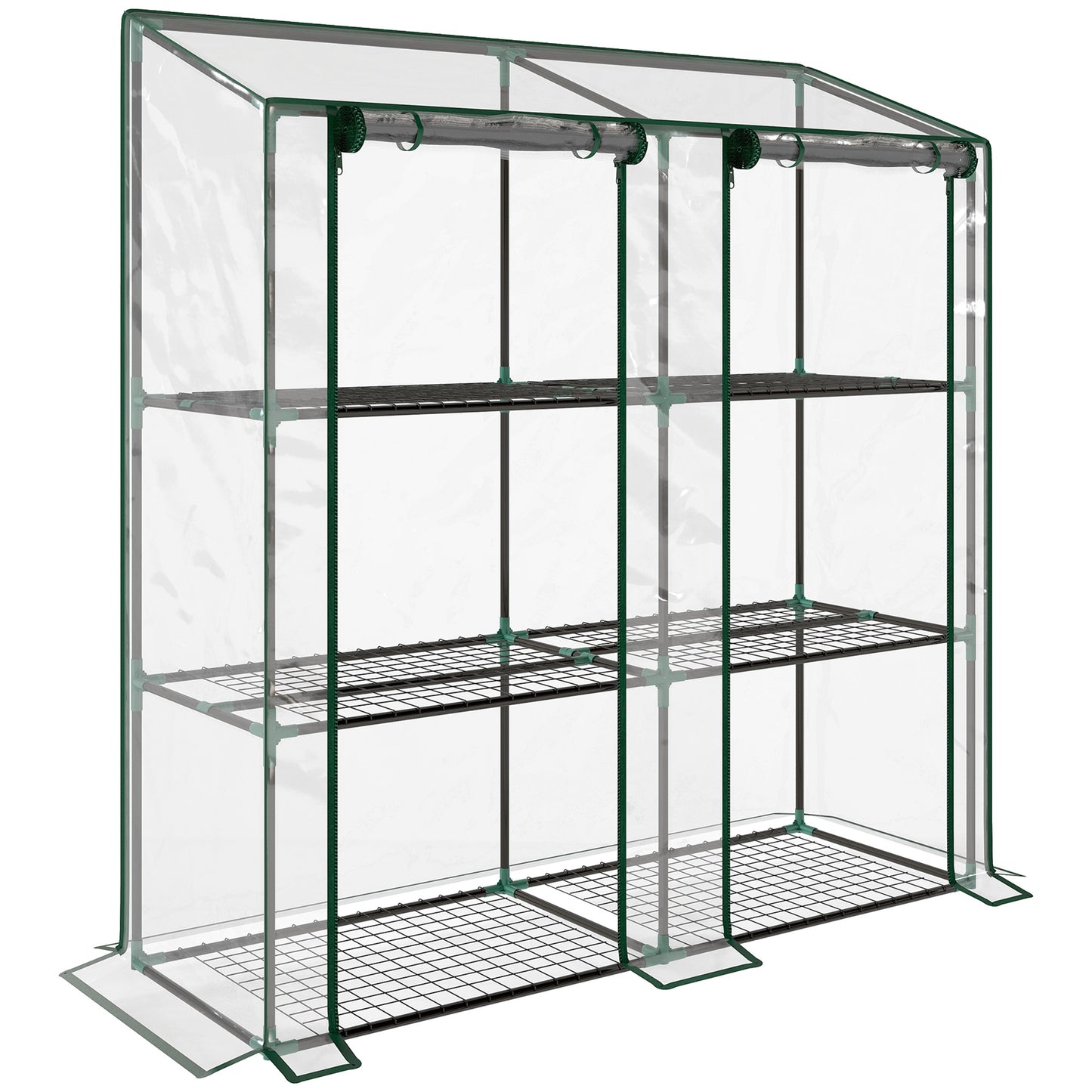 Photo of Outsunny 46 x 143cm Three-Shelf Mini Greenhouse - Clear in Clear colour on a white background