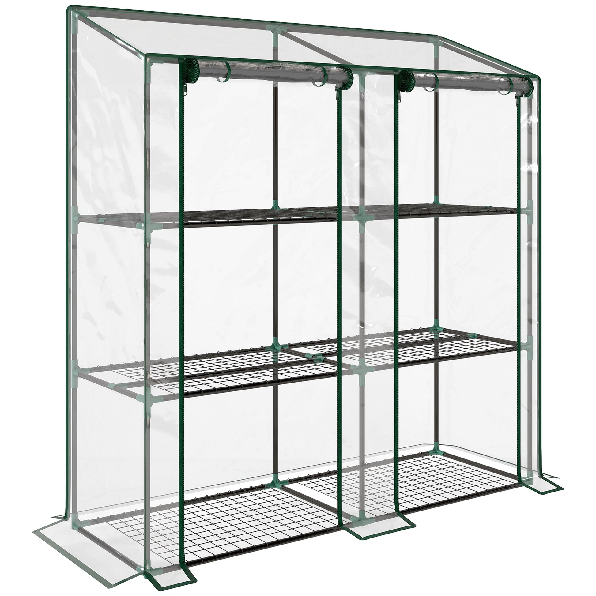 Photo of Outsunny 46 x 143cm Three-Shelf Mini Greenhouse - Clear in Clear colour on a white background